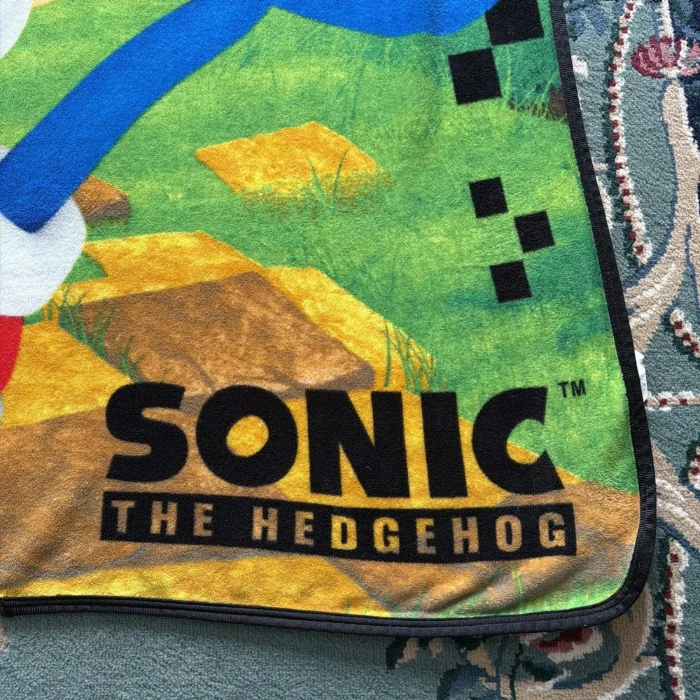 SONIC The Hedgehog Vibrant Fleece Blue Blanket approx 44